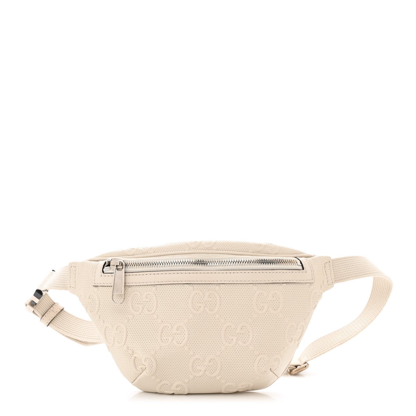 Calfskin GG Tennis Embossed Belt Bag Mystic White