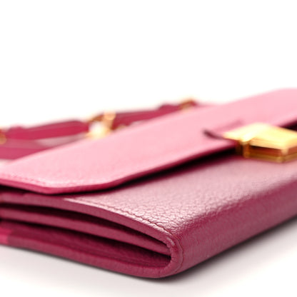 Miu Miu Goatskin Madras Bicolor Wallet On Chain Peonia Ametista 8 of 10