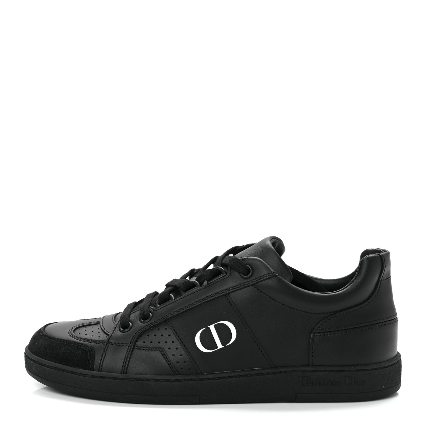 Calfskin Suede Logo Sneakers 35.5 Black