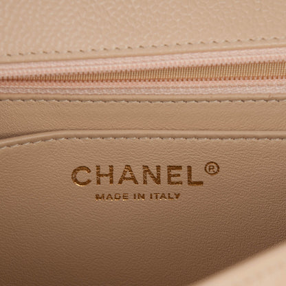 Chanel Caviar Quilted Jumbo Single Flap Beige Clair 6 of 7
