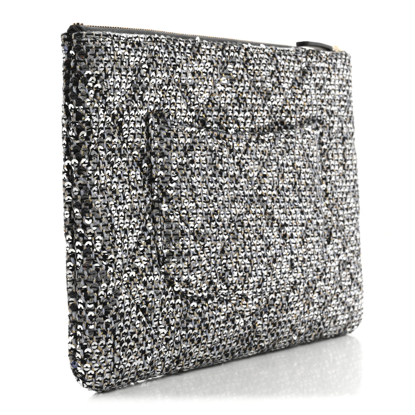 Sequins Medium 19 Pouch Silver