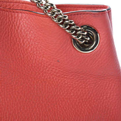 Gucci Pebbled Calfskin Medium Soho Chain Shoulder Bag Begonia Pink 14 of 23