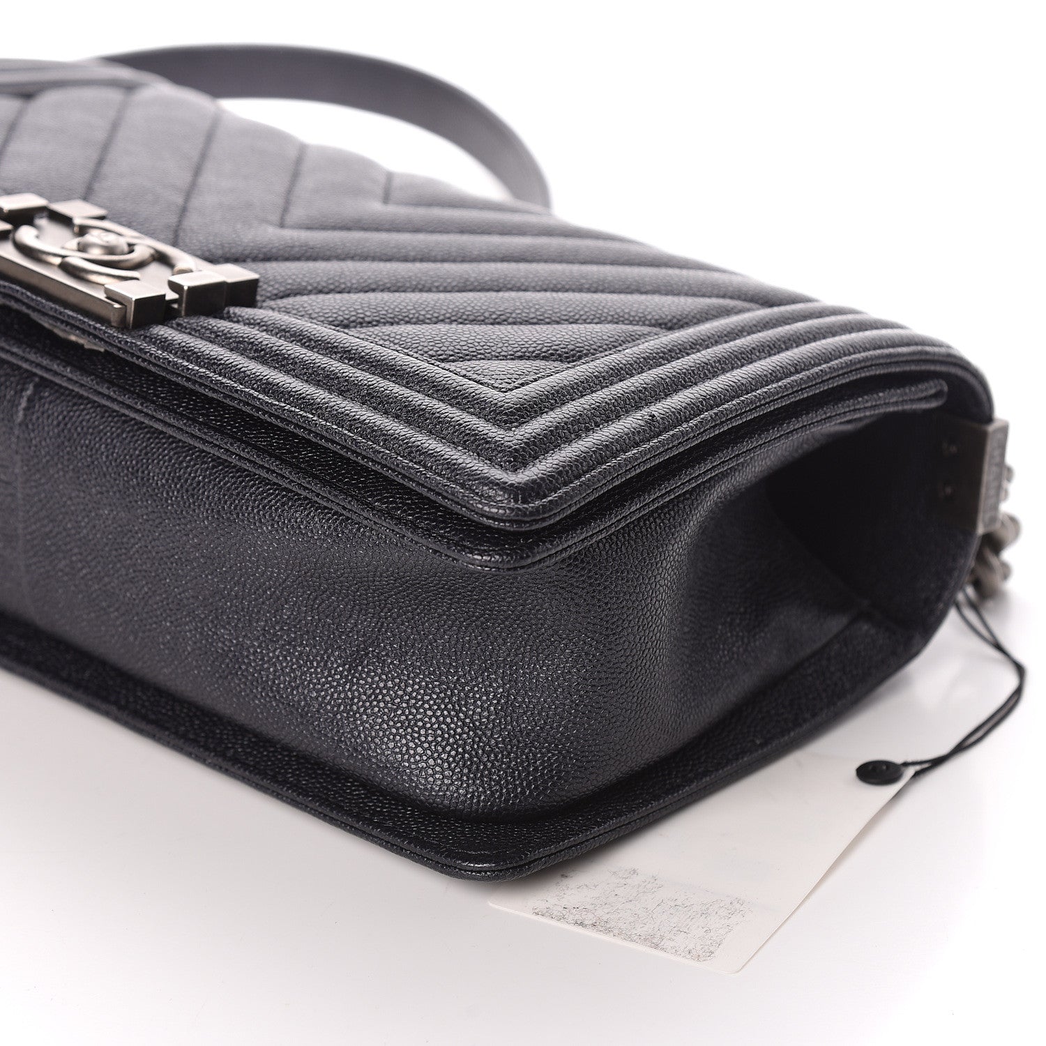 Chanel Caviar Chevron Quilted Medium Boy Flap Black 10 of 10