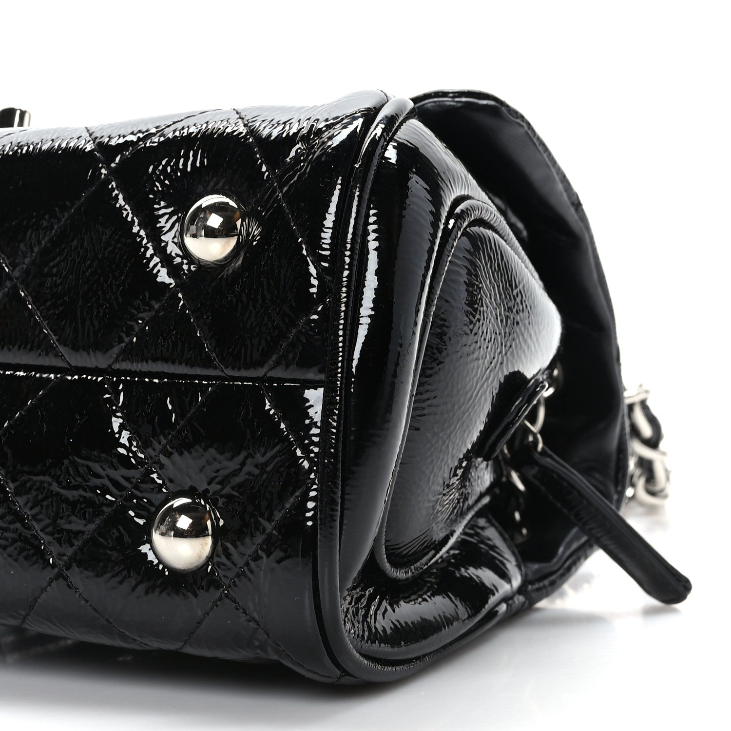 Chanel Distressed Patent Quilted Single Flap Bag Black 9 of 9