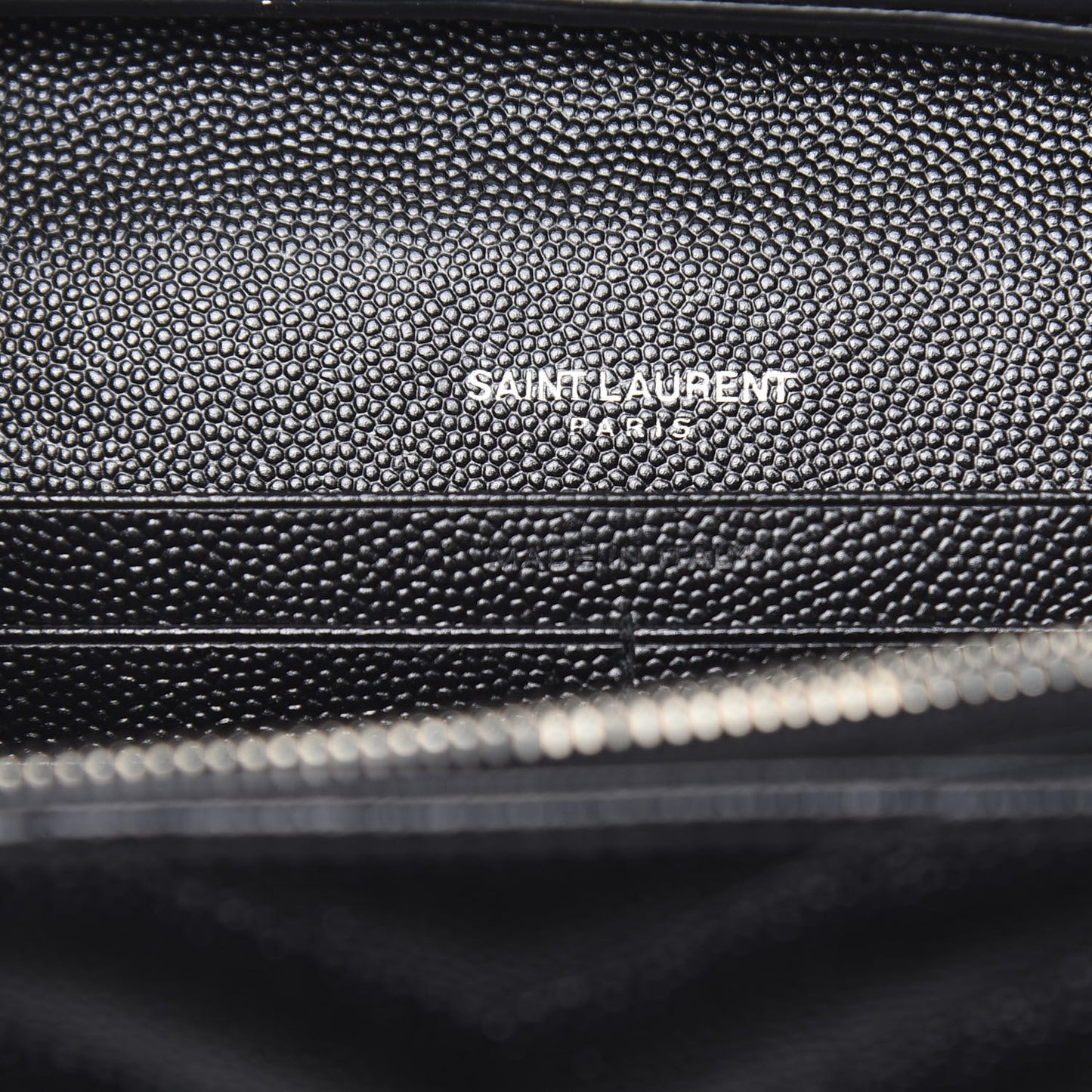 Grain De Poudre Matelasse Chevron Monogram Chain Wallet Black