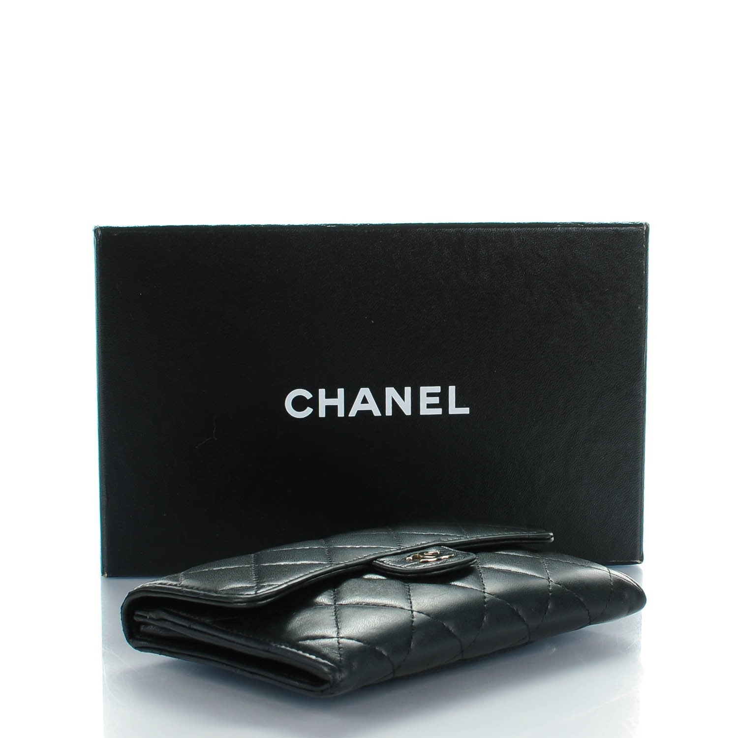 Chanel Lambskin Quilted Small Flap Wallet Black 4 of 8