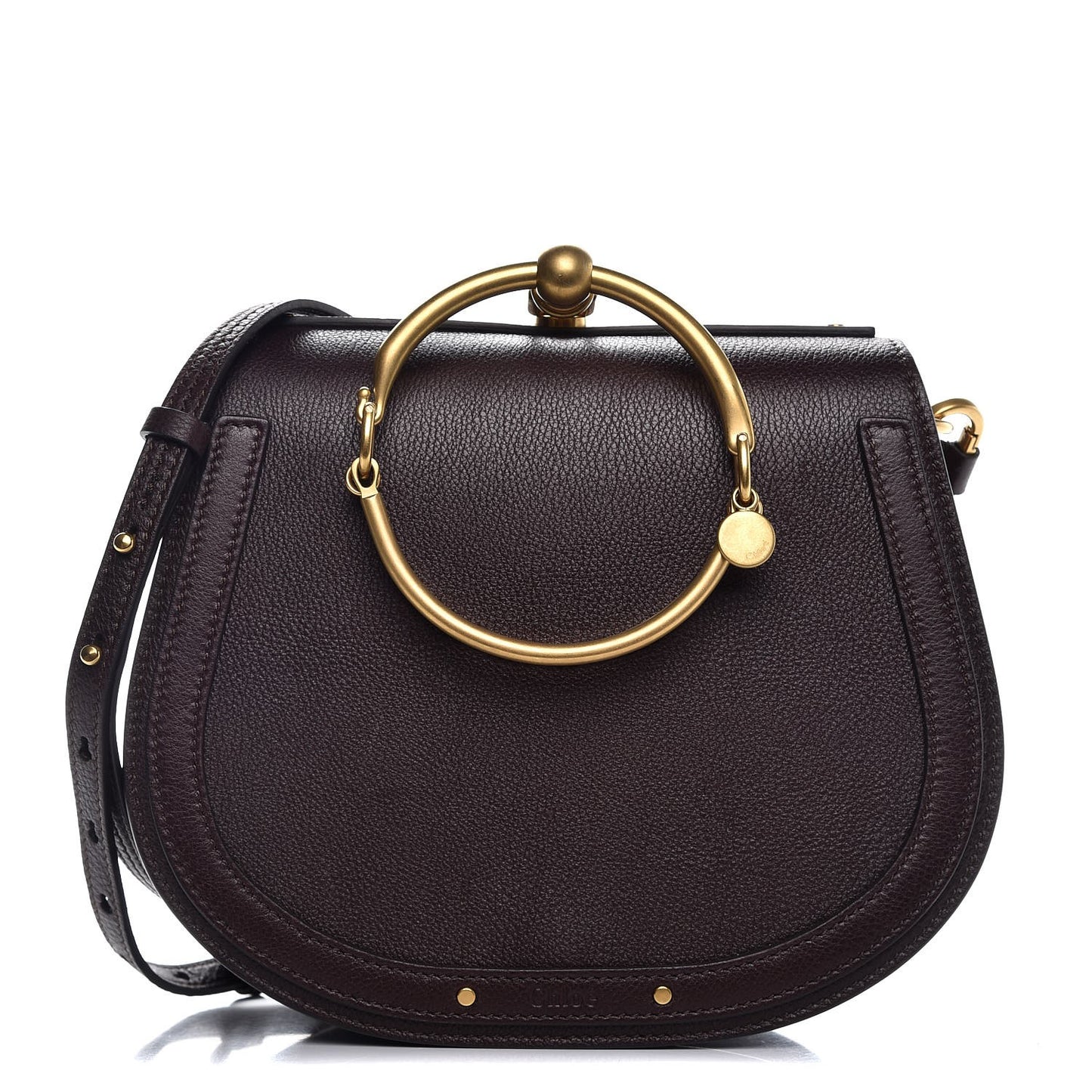 Calfskin Medium Nile Bracelet Bag Carbon Brown