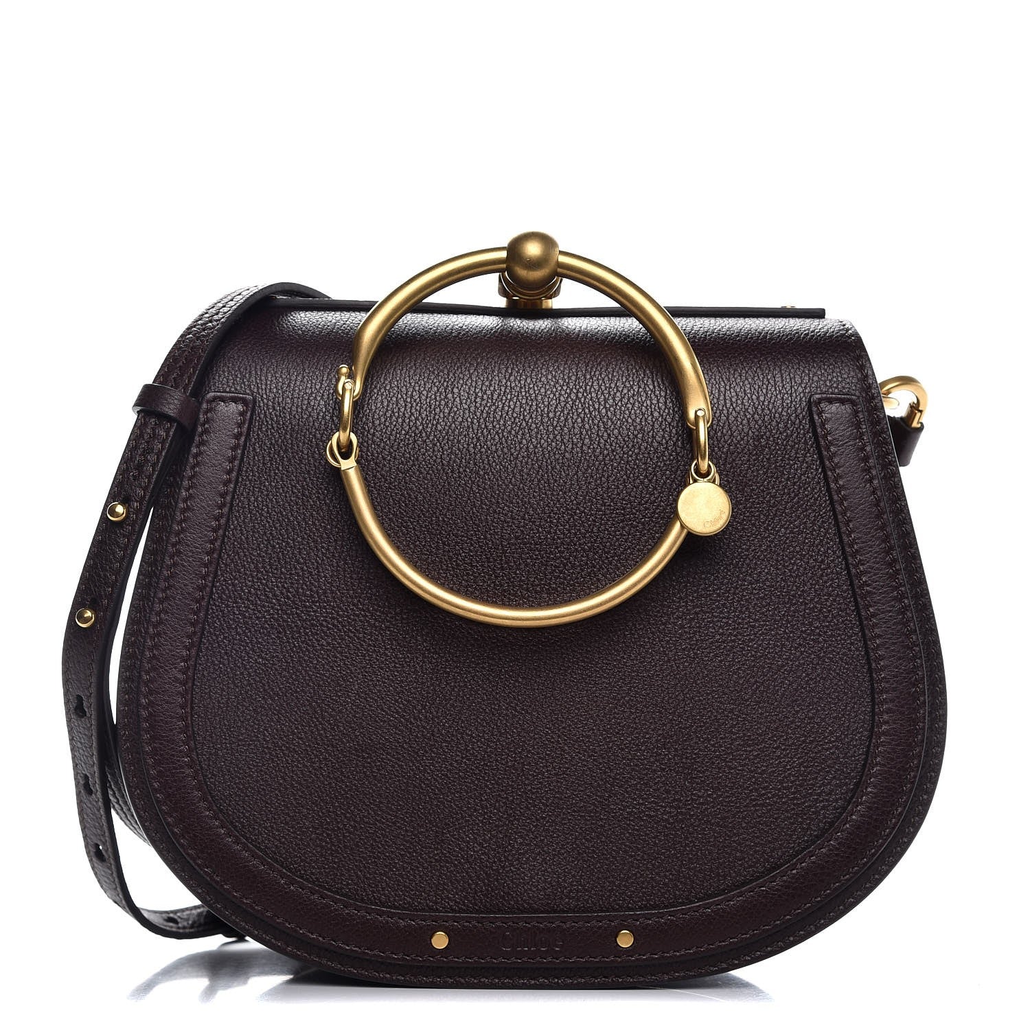 Chloe Calfskin Medium Nile Bracelet Bag Carbon Brown 1 of 6