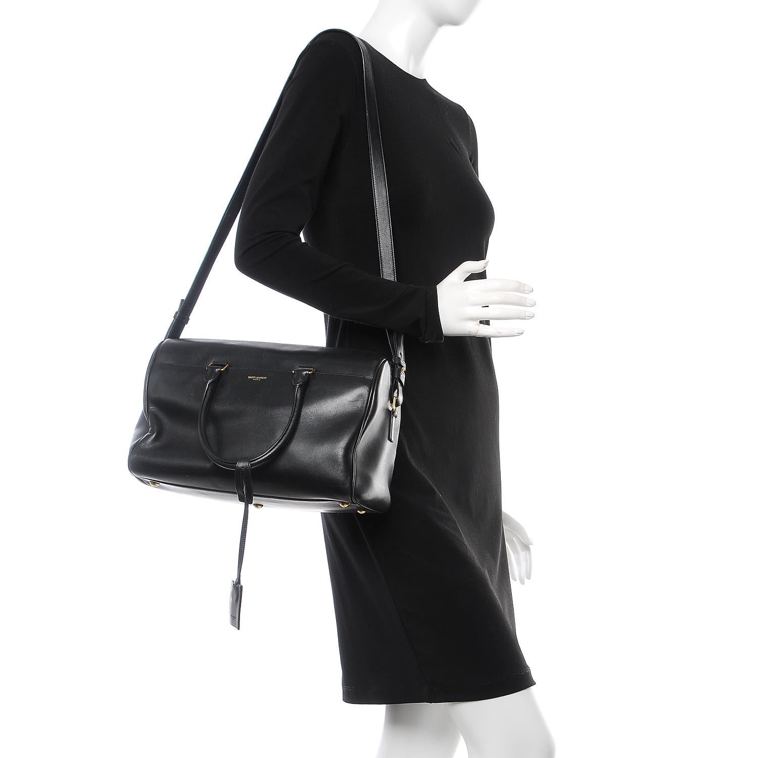Saint Laurent Calfskin Classic Duffle 6 Black 3 of 10