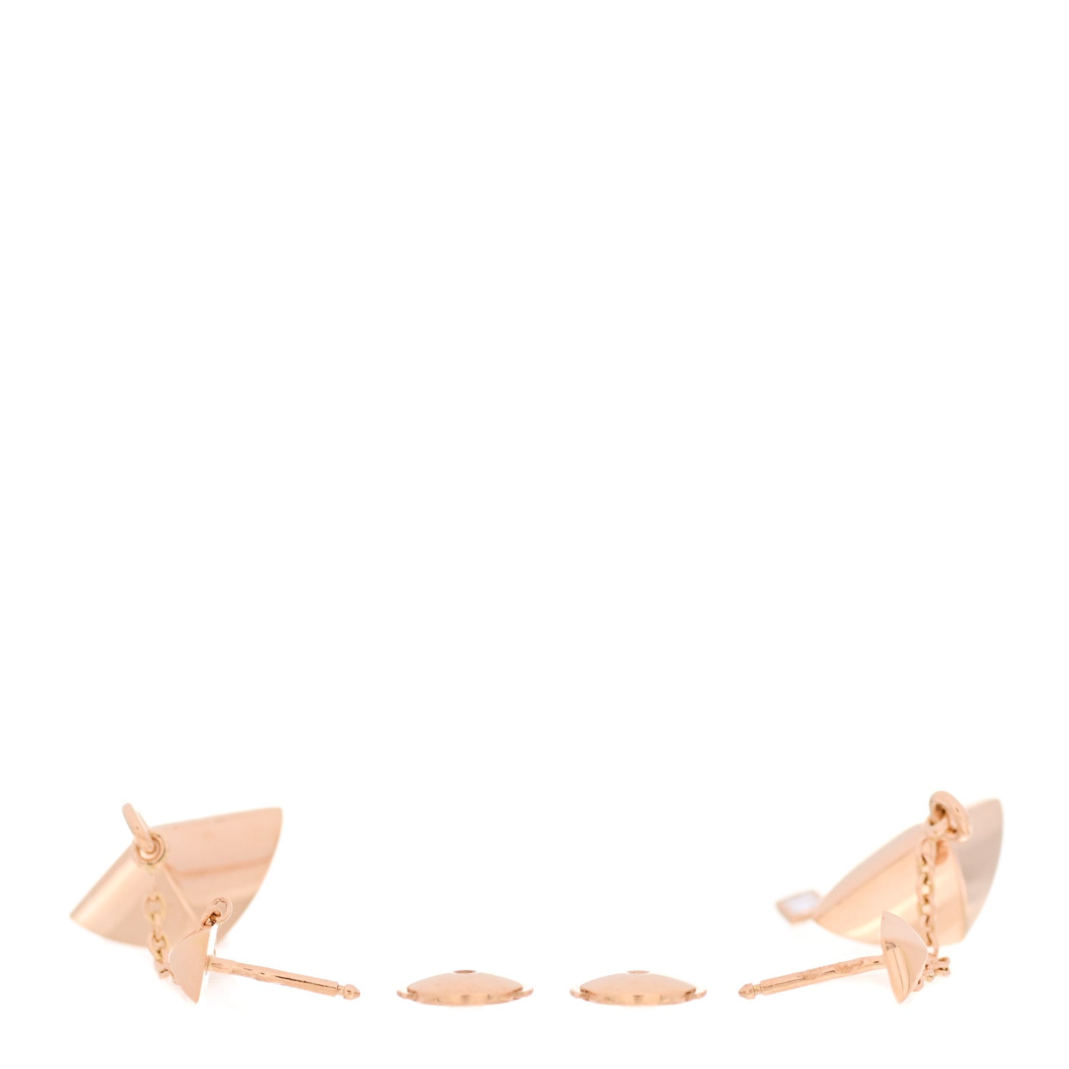 Hermes 18K Rose Gold Diamond PM Collier de Chien Rock Earrings 4 of 5
