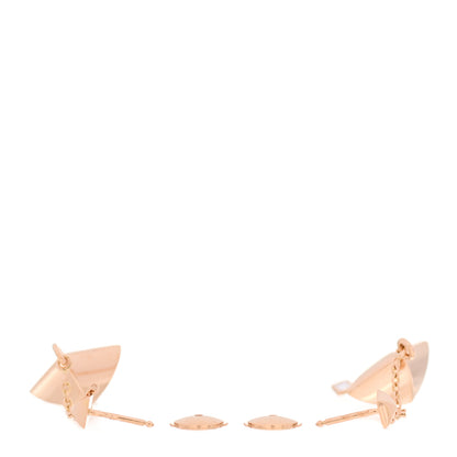 Hermes 18K Rose Gold Diamond PM Collier de Chien Rock Earrings 4 of 5