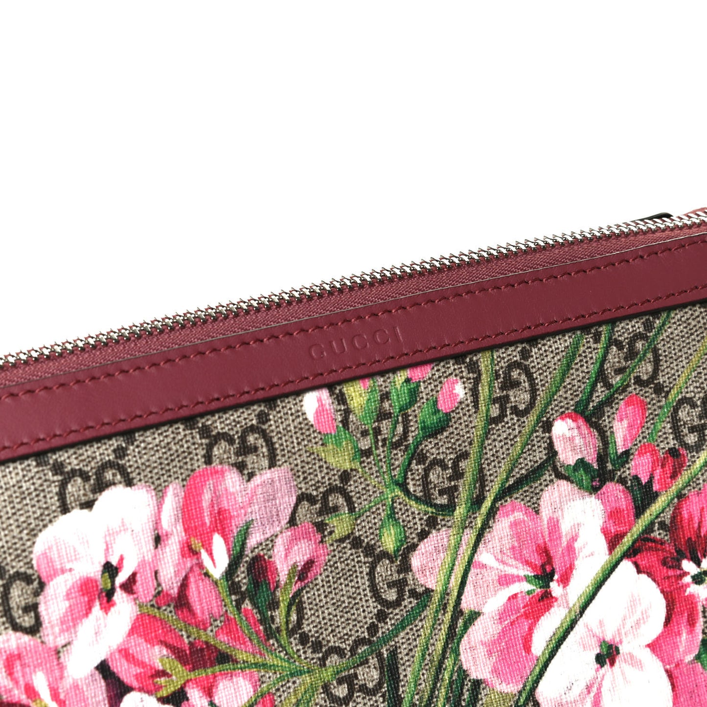 GG Supreme Monogram Blooms Small Cosmetic Case Beige Multicolor Dry Rose