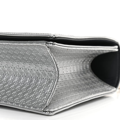 Christian Dior Metallic Patent Micro-Cannage Medium Diorama Flap Bag Silver 8 of 8