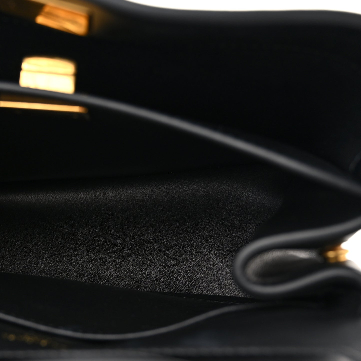 Natural Smooth Calfskin Mini Rodeo Top Handle Handbag Black