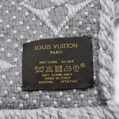 Louis Vuitton Wool Silk Logomania Scarf Pearl Grey 3 of 4