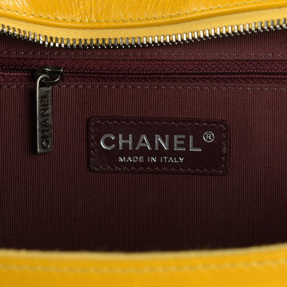 Chanel Glazed Calfskin Quilted Large Coco Boy Camera Bag Yellow 10 of 13