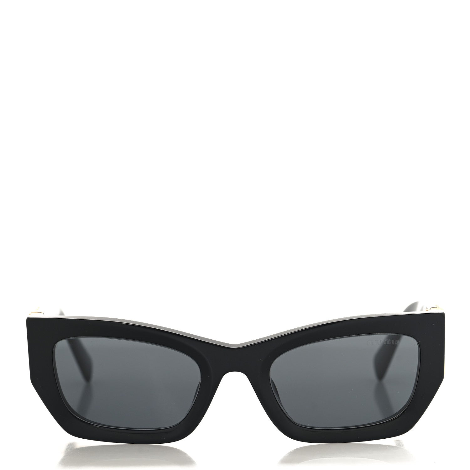 Miu Miu Acetate Rectangle Sunglasses SMU 09W Black 2 of 7