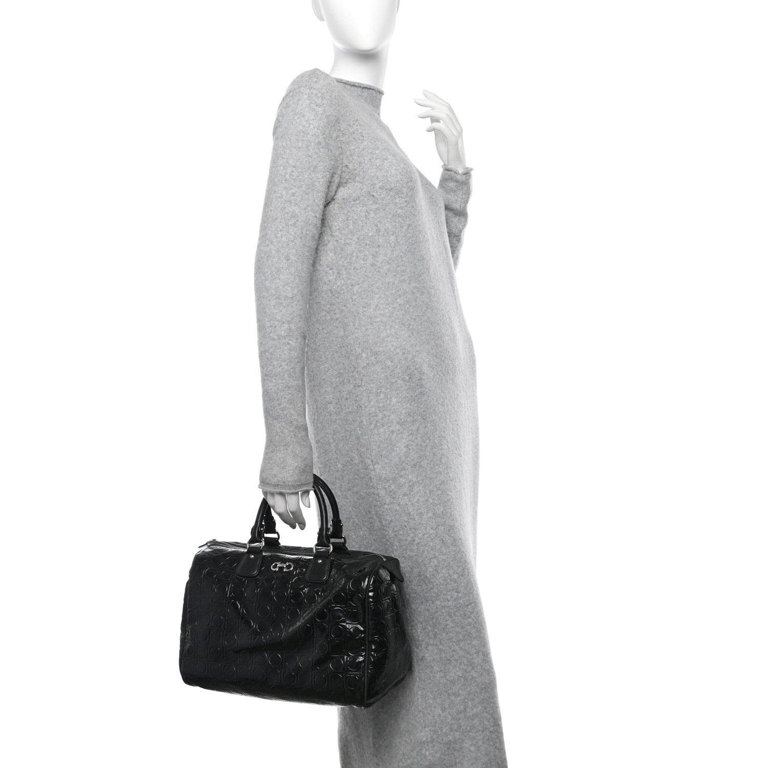 Salvatore Ferragamo Patent Gancini Embossed  Black 2 of 15