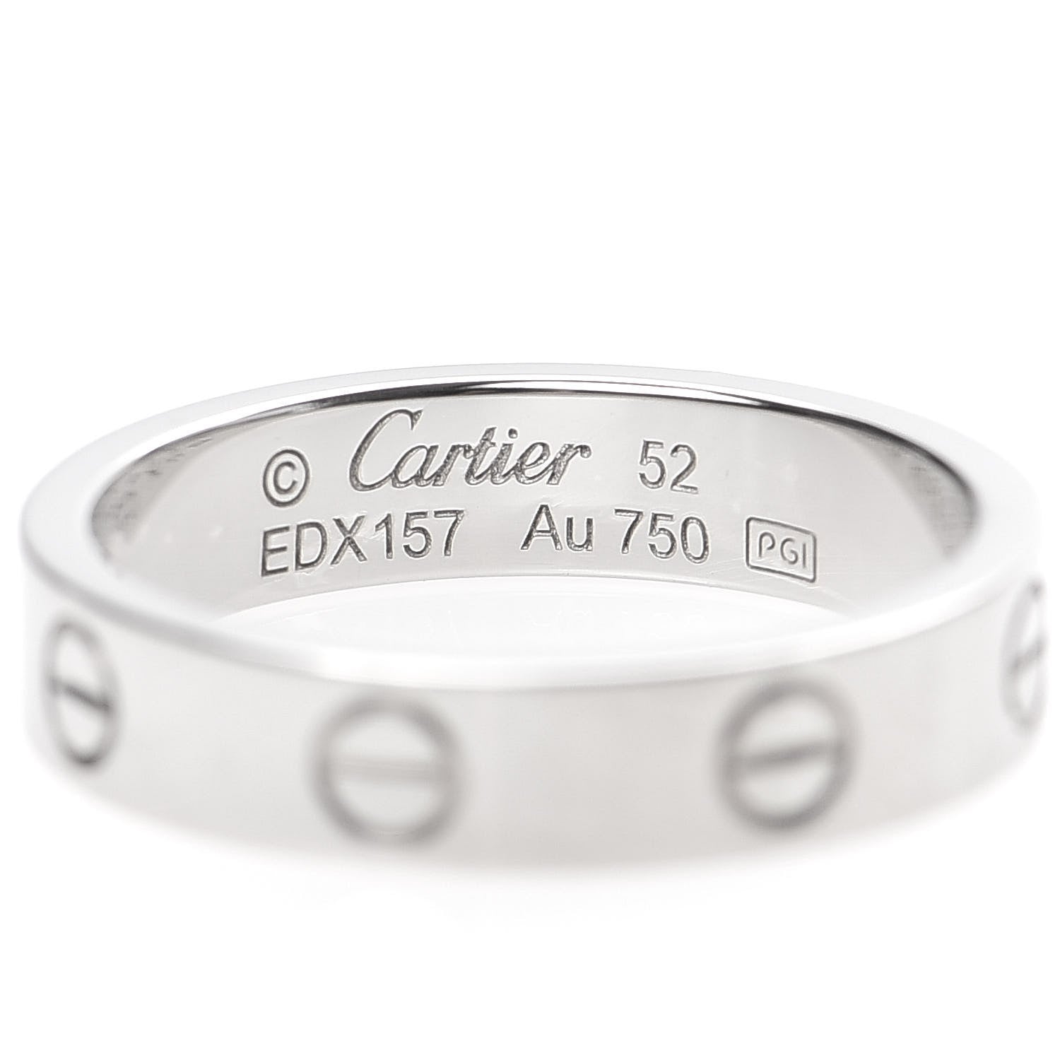 Cartier 18K White Gold Diamond 4mm LOVE Wedding Band Ring 52 6 4 of 6