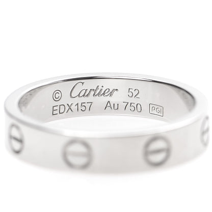Cartier 18K White Gold Diamond 4mm LOVE Wedding Band Ring 52 6 4 of 6