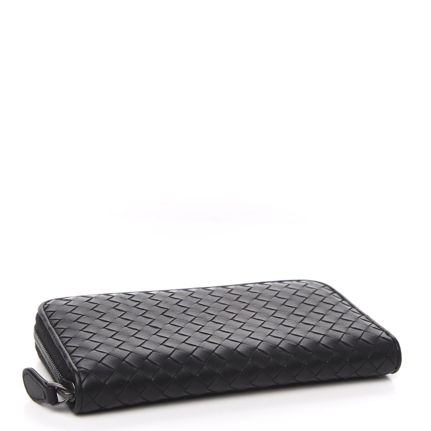 Nappa Intrecciato Zip Around Wallet Black