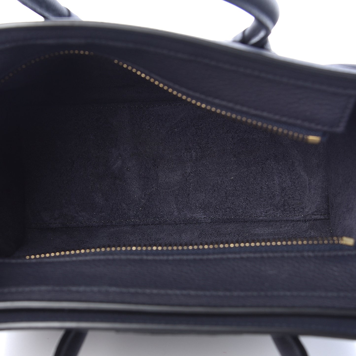 Drummed Calfskin Nano Luggage Navy Blue