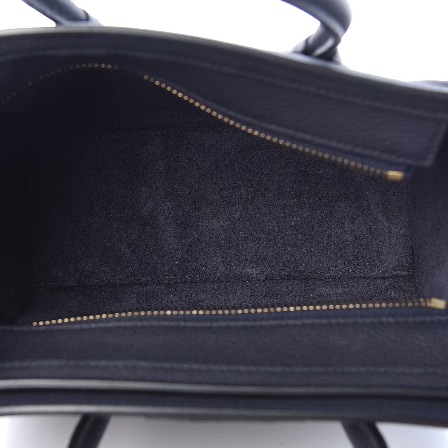 Celine Drummed Calfskin Nano Luggage Navy Blue 5 of 11