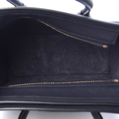 Celine Drummed Calfskin Nano Luggage Navy Blue 5 of 11