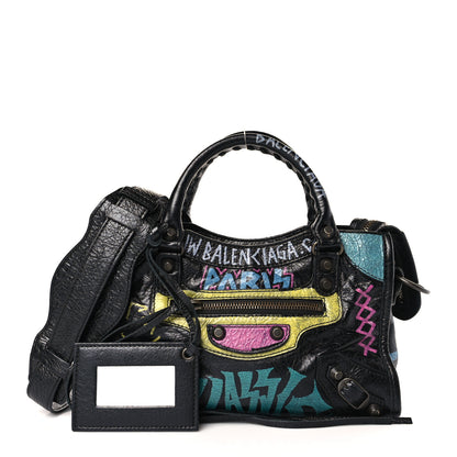 Balenciaga Agneau Arena Graffiti All Over Classic Hardware Mini City Black Multicolor 1 of 9