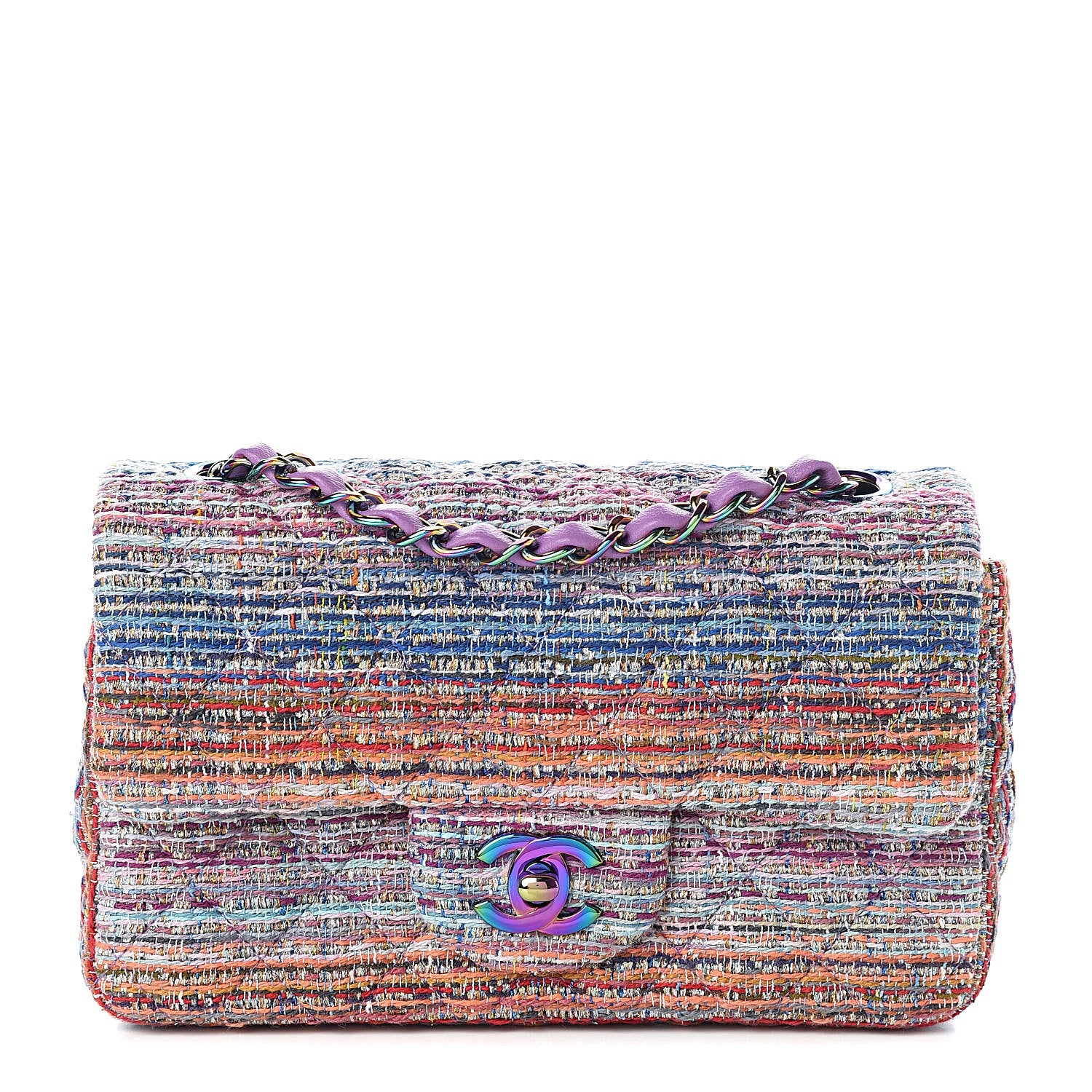Chanel Tweed Quilted Mini Rectangular Flap Multicolor 1 of 11
