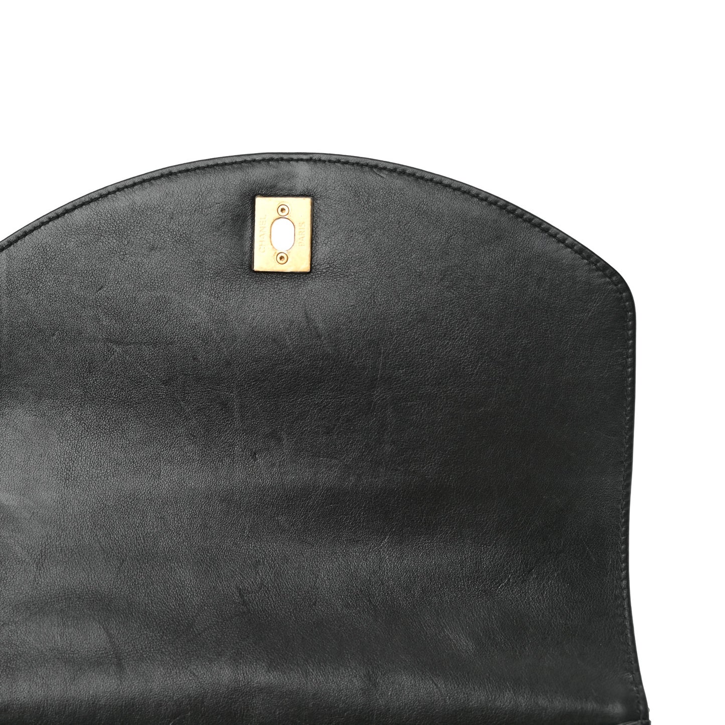 Calfskin Caviar Quilted Chain Handle Flap Black