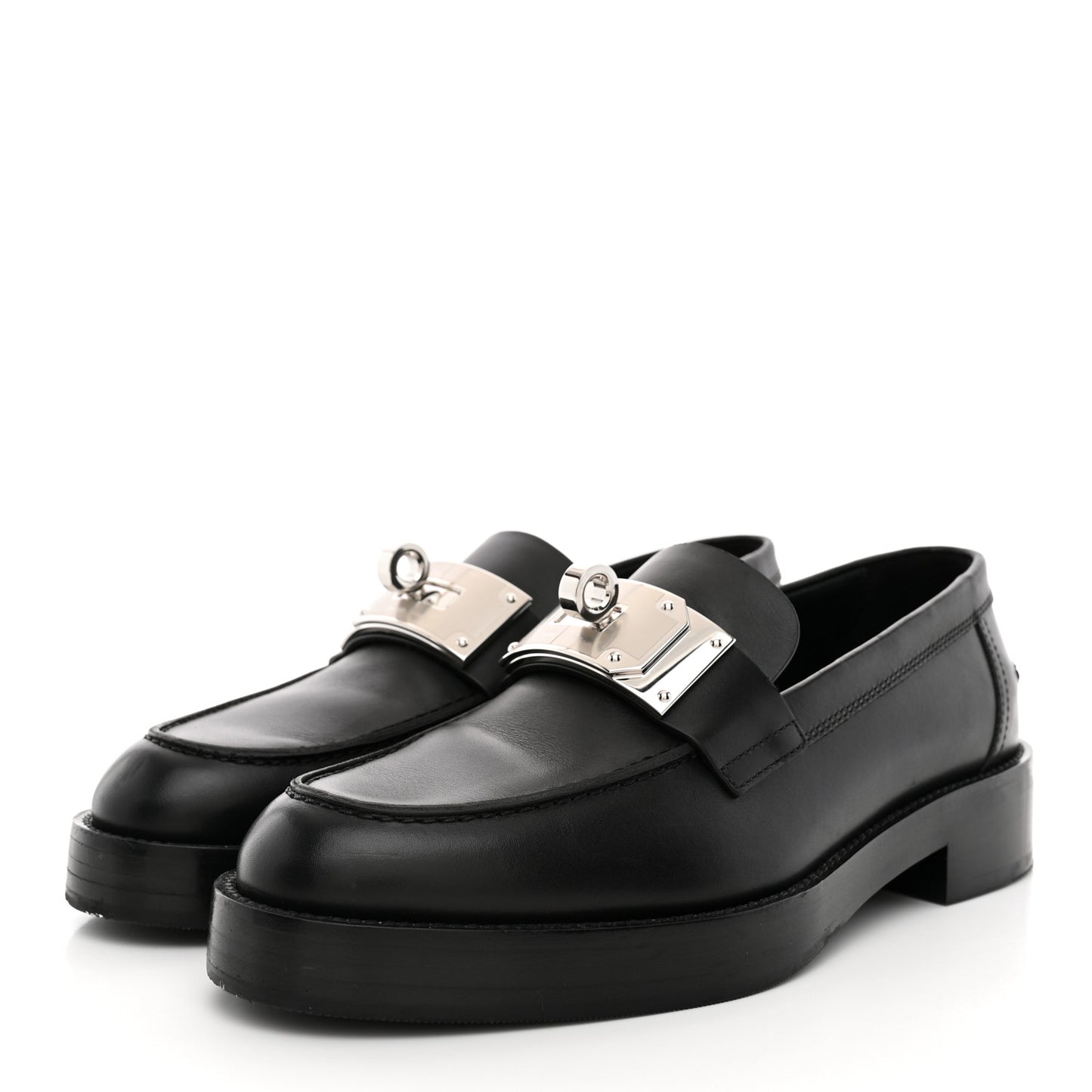 Calfskin Womens Hot Loafer 38 Black