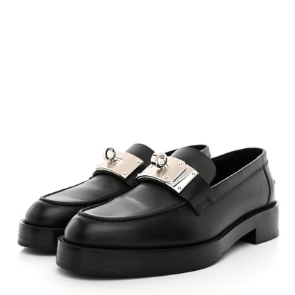 Hermes Calfskin Womens Hot Loafer 38 Black 4 of 14