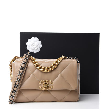 Chanel Lambskin Quilted Medium Chanel 19 Flap Dark Beige 11 of 11