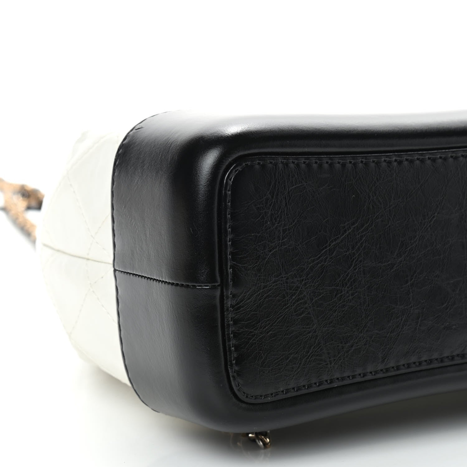 Chanel Aged Calfskin Quilted Small Gabrielle Backpack Black White 8 of 9