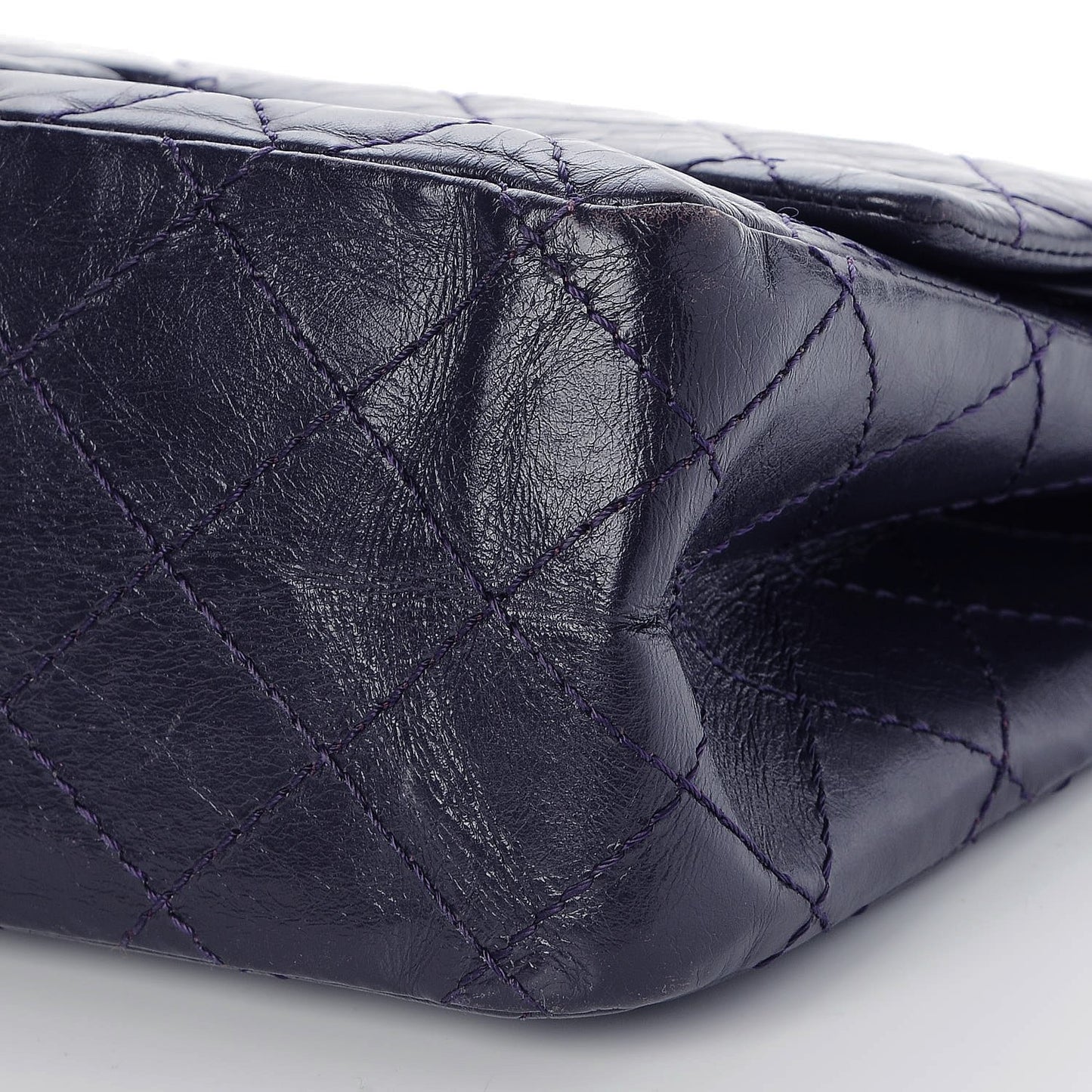 Aged Calfskin Quilted 2.55 Reissue 226 Flap Dark Purple