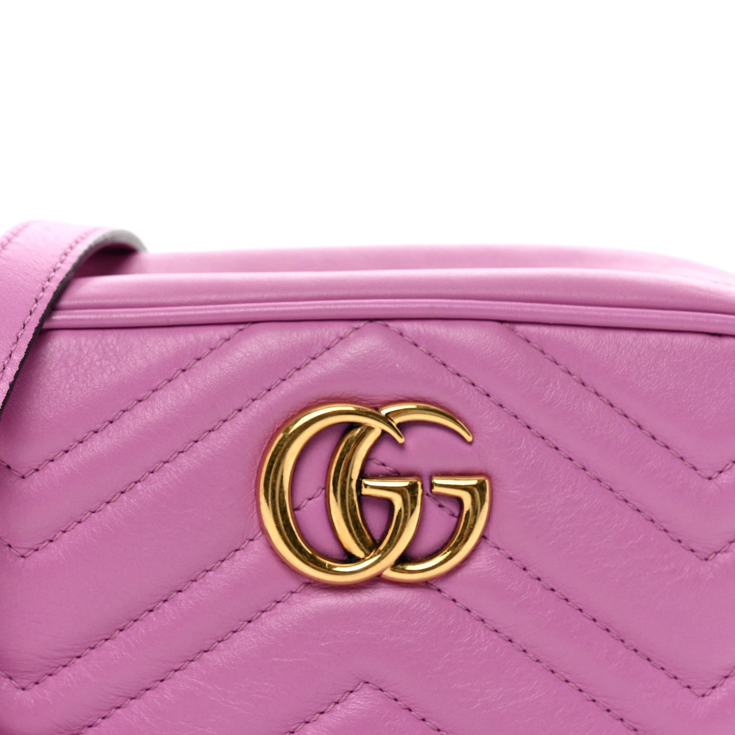 Gucci Calfskin Matelasse Mini GG Marmont Chain Shoulder Bag Candy Mousse 8 of 10