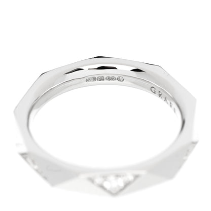Graff 18K White Gold Diamond Laurence Graff Faceted Signature Wedding Band Ring 48 4.5 5 of 6