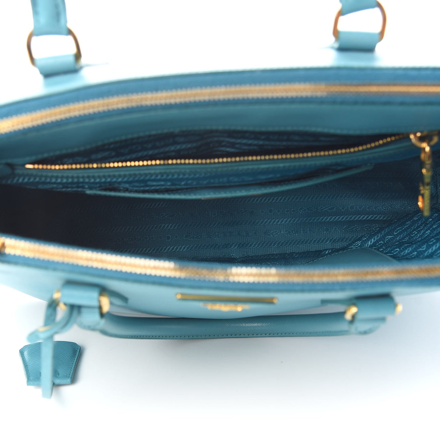 Saffiano Medium Galleria Double Zip Tote Turchese