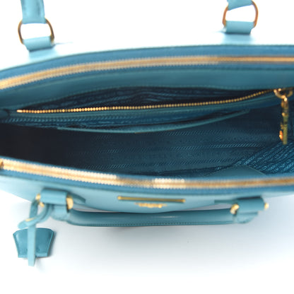 Prada Saffiano Medium Galleria Double Zip Tote Turchese 10 of 14
