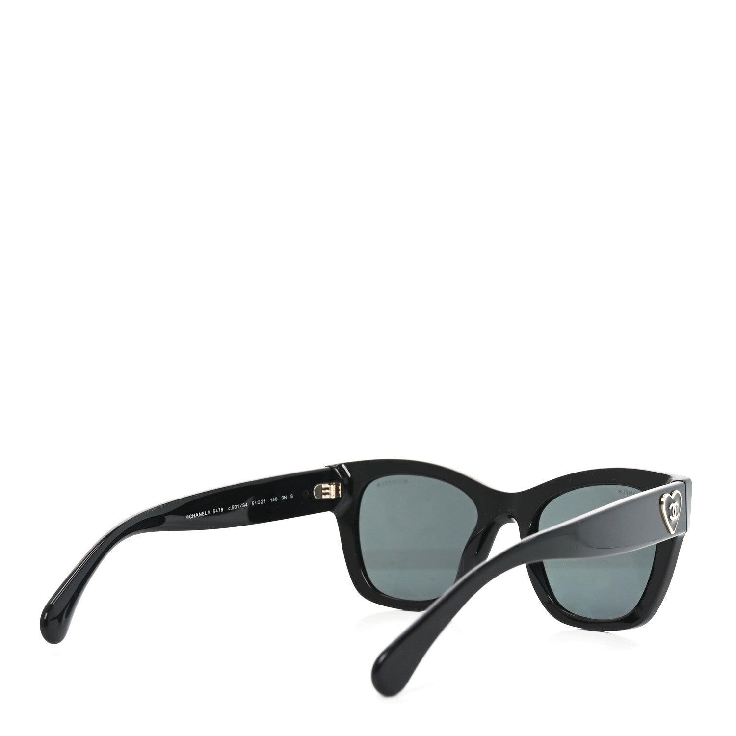 Chanel Acetate Square CC Heart Sunglasses 5478 Black 1831430