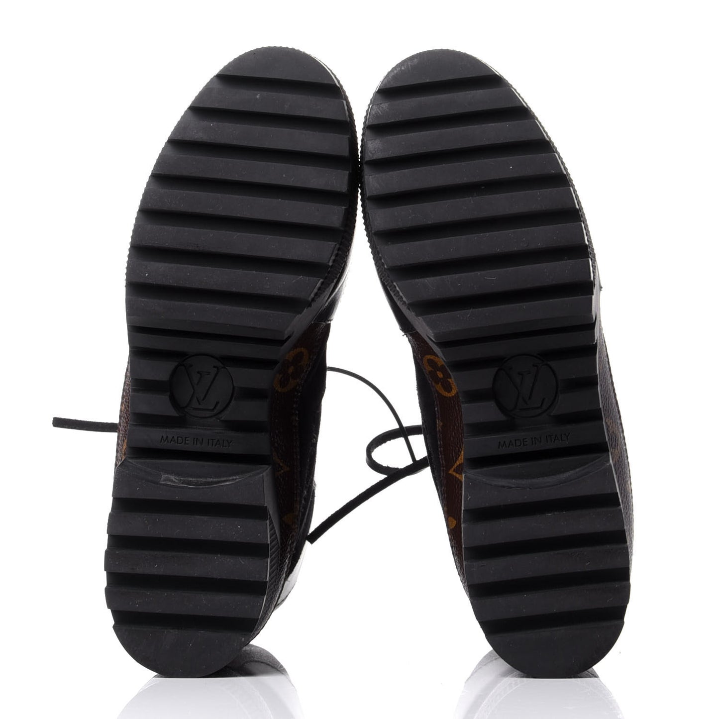 Suede Calfskin Monogram Laureate Platform Desert Boots 37 Black