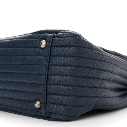 Chanel Calfskin Chevron Quilted XXL Travel Flap Bag Blue 10 of 10