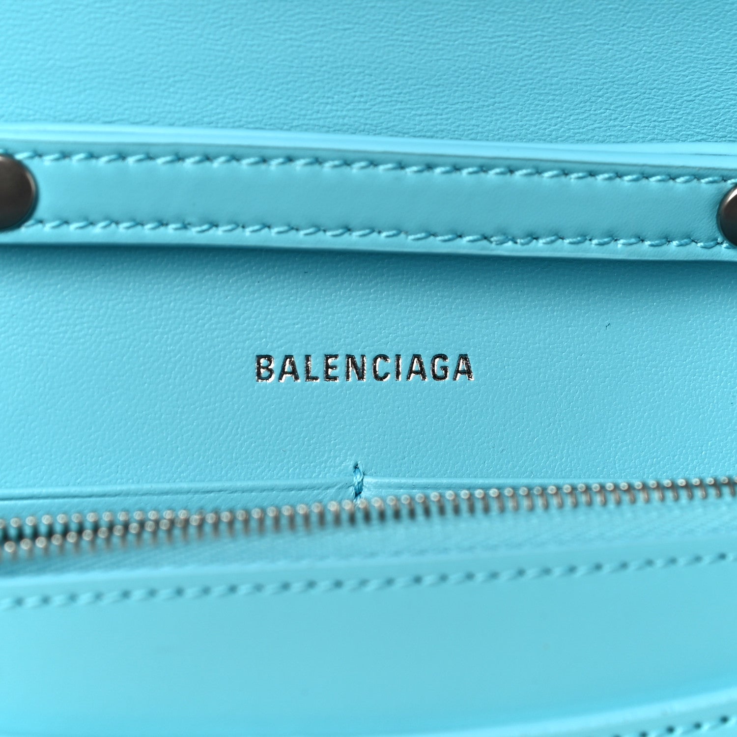 Balenciaga Shiny Box Calfskin Tonal B Hourglass Chain Bag Azur 6 of 9