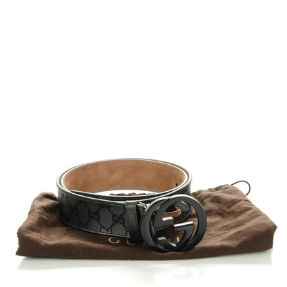 Gucci Imprime Monogram Interlocking G Belt 90 36 Black 6 of 6