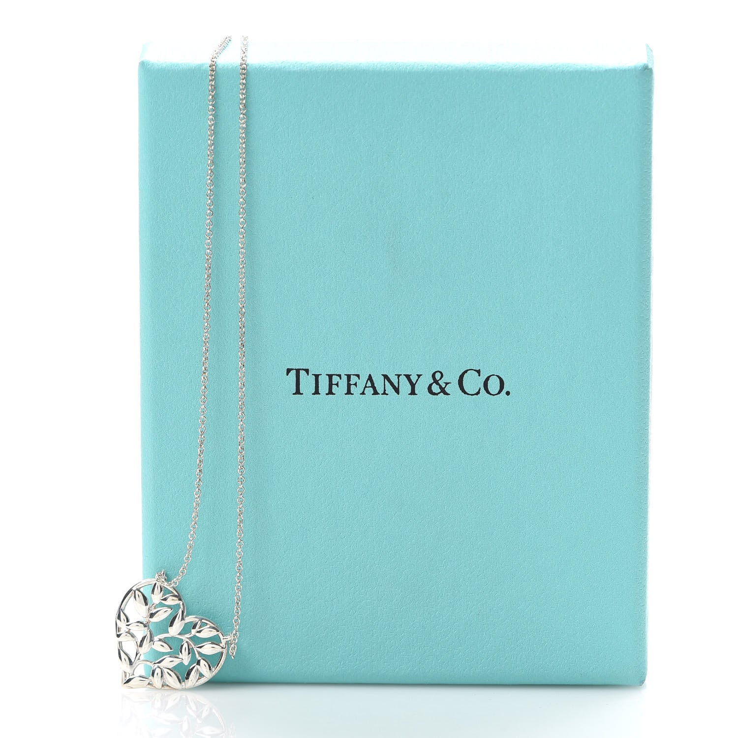 Tiffany Sterling Silver Paloma Picasso Olive Leaf Heart Pendant Necklace 6 of 6