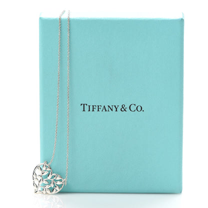 Tiffany Sterling Silver Paloma Picasso Olive Leaf Heart Pendant Necklace 6 of 6