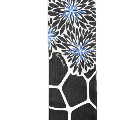 Hermes Silk The Three Graces Twilly Bleu Nuit Gold Black 3 of 4