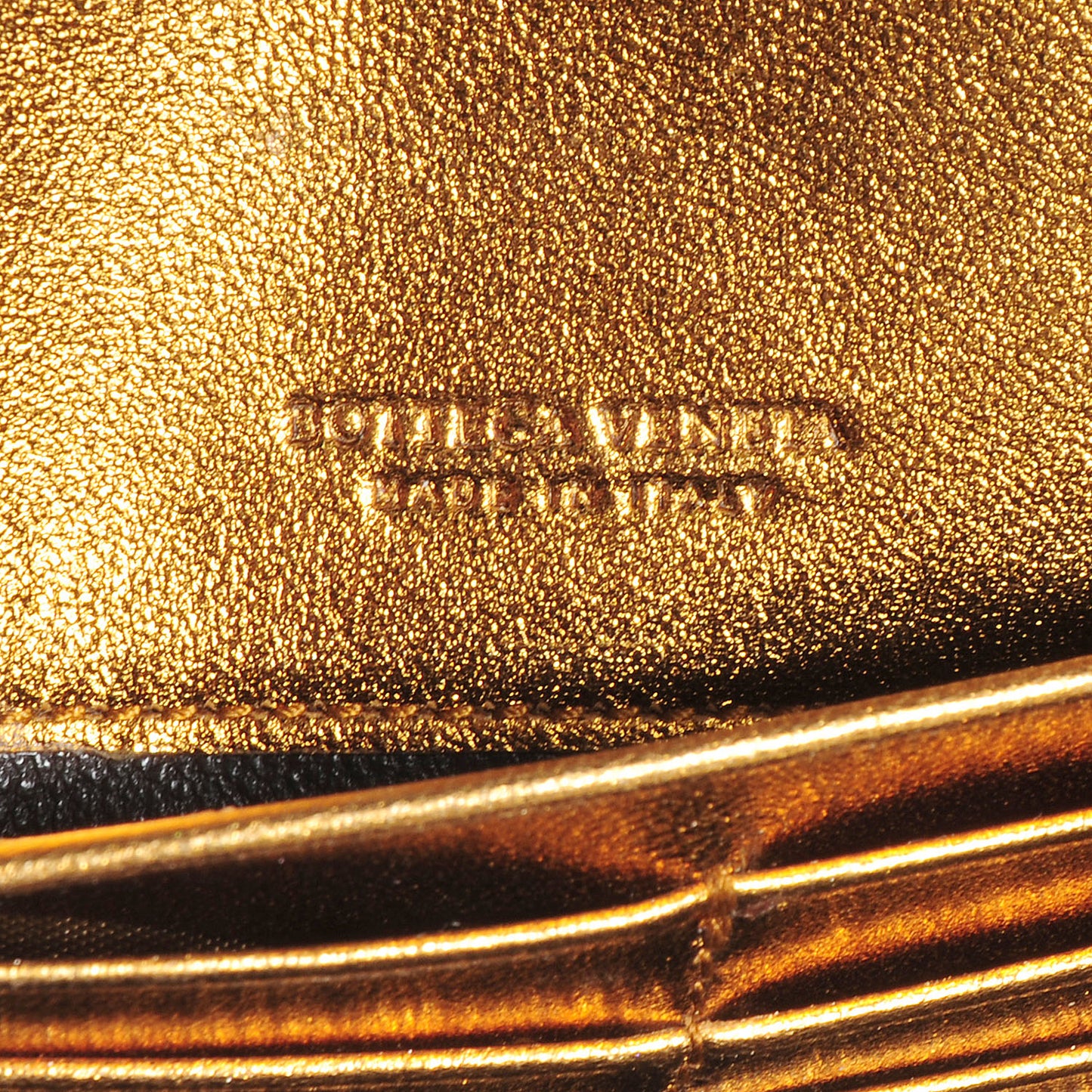 Metallic Nappa Ayers Intrecciato Continental Wallet Oro Bruciato