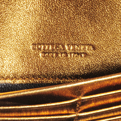 Bottega Veneta Metallic Nappa Ayers Intrecciato Continental Wallet Oro Bruciato 8 of 9